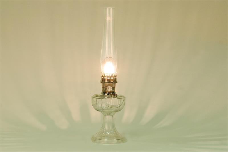 Safe non electric kerosene mantle lamp for indoor use on shelf, mantle, or table