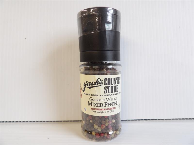 Jacks Gourmet Whole Mixed Peppercorn Grinder 3 oz.