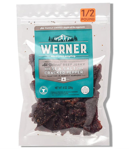 Werner 8 oz. All Natural Sea Salt & Pepper Beef Jerky