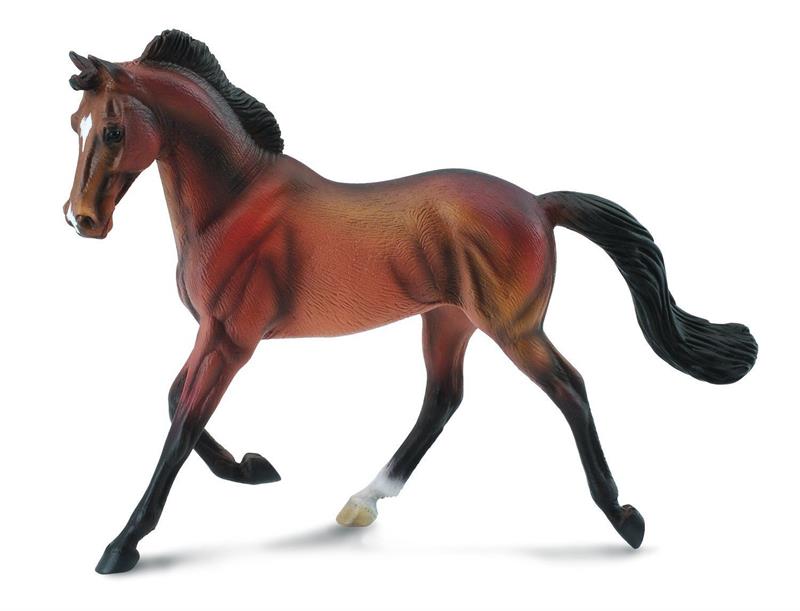 Dark brown trotting toy horse