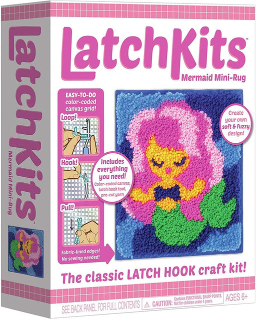 The classic craft kit is back! Latch Kits are a fun, easy-to-learn activityjust loop, hook, and pull! The color coded canvas makes starting a snap while ensuring you'll never lose your place no matter how long you put down your project.
