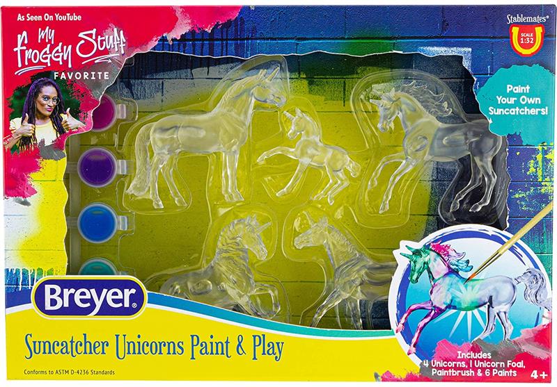 Suncatcher Unicorn Paint & Play Model Breyer New  4238 Suncatcher Unicorn Paint & Play  $19.99 Gift Wrap 92     A fan-favorite activity  now with unicorns! Create exciting unicorn models that stand out from the herd. These Stablemates unicorns are clear