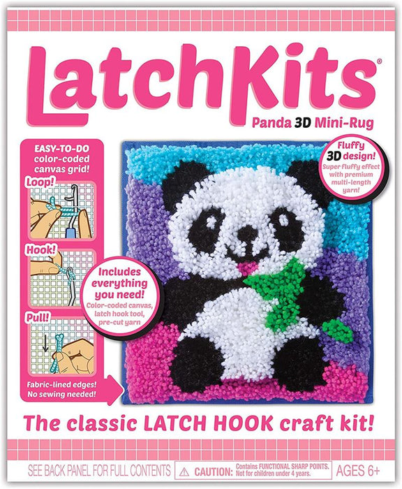 The classic craft kit is back! Latch Kits are a fun, easy-to-learn activityjust loop, hook, and pull! The color coded canvas makes starting a snap while ensuring you'll never lose your place no matter how long you put down your project.