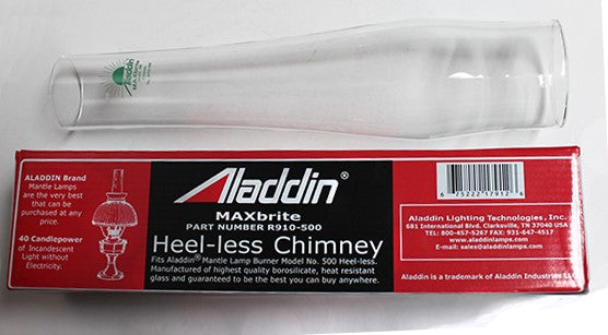 Aladdin Lamps MaxBrite 500 Heel-less Chimney #R910-500 Clear Glass Lamp