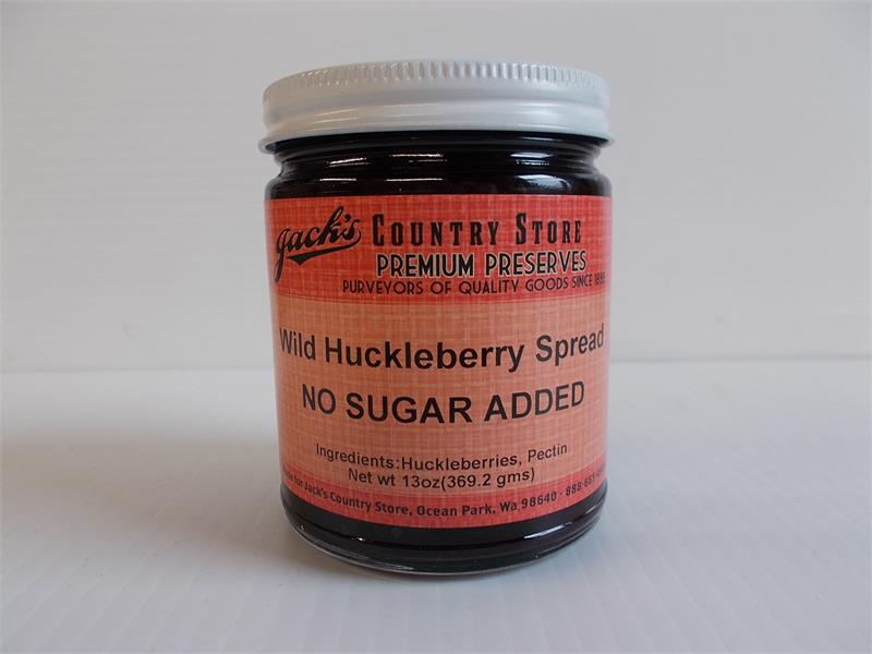 No Sugar Added Wild Huckleberry Preserves 13 ounce jar Get the taste of our native berry without any added sugar. The ripest, juiciest berries are used to make our no-sugar added spreads so you can still enjoy our premium spreads without feeling guilty.Y