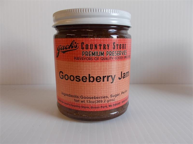 Oregon produces over 90% of all the gooseberries grown in the USA. They are green, seedy, and very tart. Probably best known as a pie ingredient, gooseberries in jam are uncommon but wonderful. 13oz.Jar Ingredients; gooseberries, sugar, pectin.