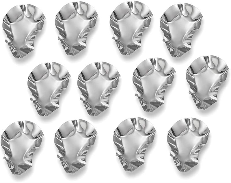 Product Dimensions: 4.75 x 3 x 0.75 inches  SET OF 12 OYSTER SHELLS Stainless steel flat-bottomed shells cook your oysters to char-grilled perfection, without the need to sanitize natural shells Even Thickness creates an even cooking experience - entire o