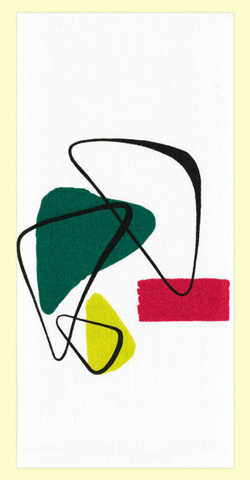 Red and White Kitchen Retro Boomerang Flour Sack Towel 100 % Cotton