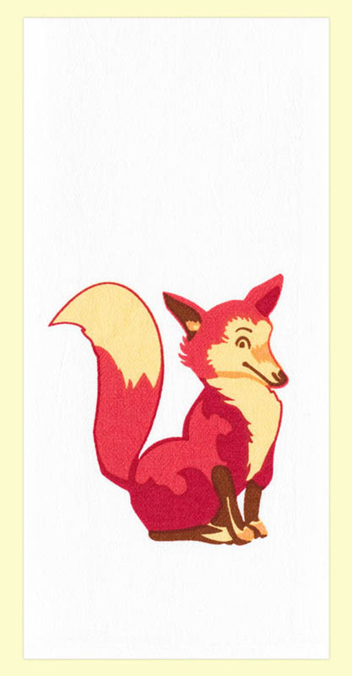 Red and White Kitchen Retro Clever Fox Flour Sack Towel 100 % Cotton