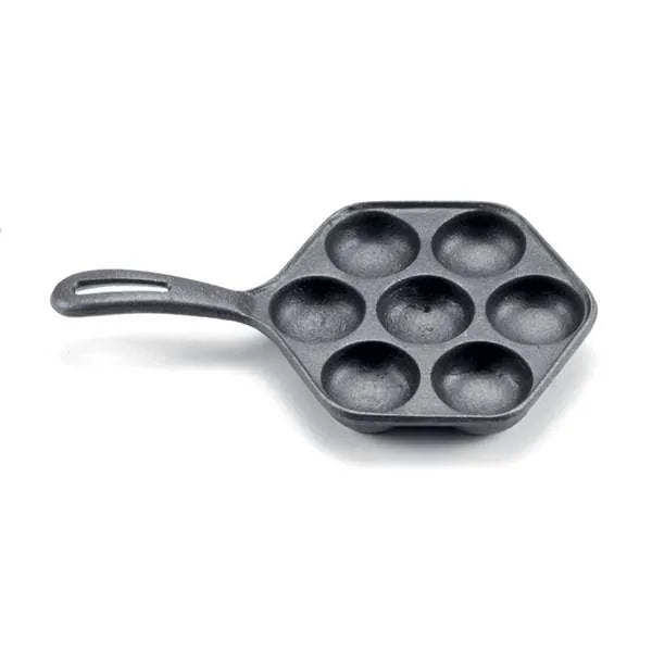 NorPro #3114 Cast Iron Aebleskiver Pan for Stuffed Pancakes, Munk Pan