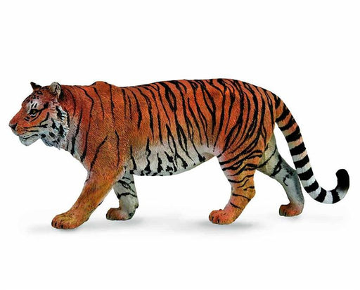 CollectA's realistic Siberian Tiger figurine measures 6.4"L x 2.8"H. Age 3 and up. 1:18 Scale.