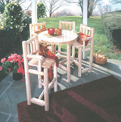 Rustic Natural Cedar Five Piece Bistro Set