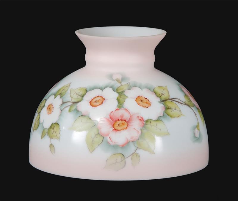 10 Student Style Glass Lamp Shade With Hand Painted Apple Blossoms 10 Student Style Glass Lamp Shade With Apple Blossoms 01164