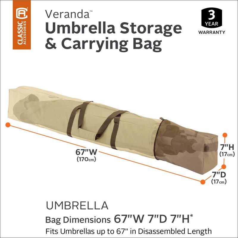 Classic Accessories Veranda Oversized Patio Umbrella Storage And Classic Accessories Veranda Oversized Patio Umbrella Storage And Carrying Bag Durable Water Resistant Outdoor Furniture Cover 55 929 011501 00