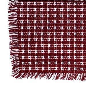 62 x 108 (Rectangle) Homespun Tablecloth Cranberry Red and White Check Mountain Weavers woven cotton tablecloth