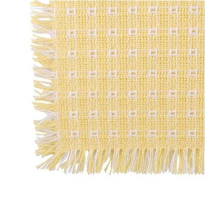 62 x 108 (Rectangle) Homespun Tablecloth Buttercup Yellow and White check Mountain Weavers woven cotton tablecloth