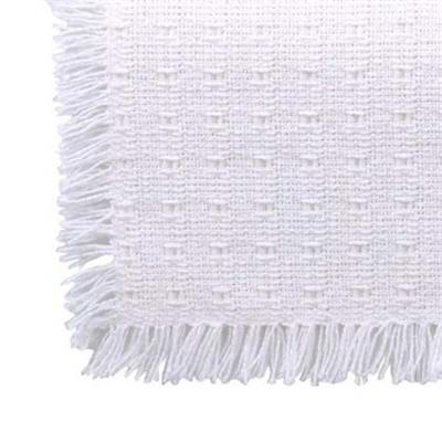 62 x 108 (Rectangle) Homespun Tablecloth Solid White Mountain Weavers woven cotton tablecloth