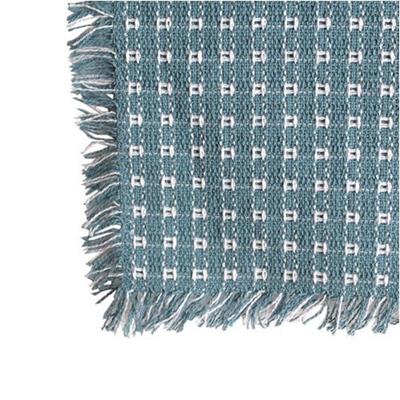 62 x 108 (Rectangle) Homespun Tablecloth Wedgewood Dusty Blue and White Che Mountain Weavers woven cotton tablecloth