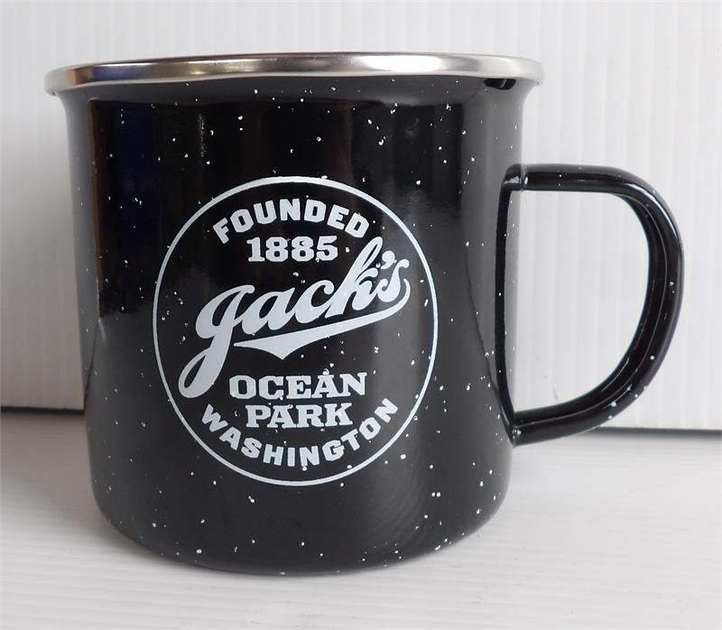 Jacks Logo Enamel Metal Campfire Mug 15 oz.