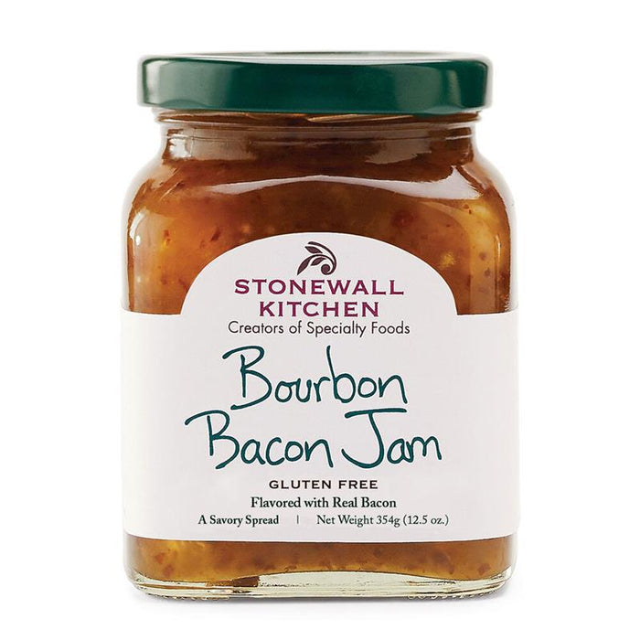 Stonewall Kitchen Bourbon Bacon Jam 12.5 oz - Sweet Smoky Gourmet Spread Made in USA