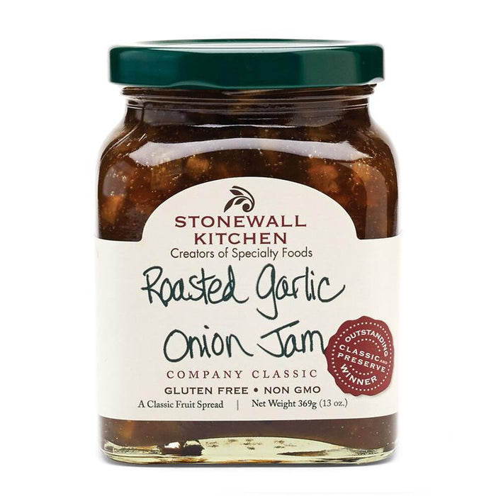 Stonewall Kitchen Roasted Garlic Onion Jam 13 oz - Savory Gourmet Spread Made in USA