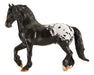 Breyer Horses Traditional Size Harley #1805 - Famous Racehorse Pony American Sugarbush Harlequin Draft Horse breed, Black Leopard Appaloosa Style Coat Pattern  At the racetrack, it's the slick Thoroughbreds in their colorful saddle cloths that catch every