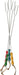 These fresh and vibrant forks are perfect for summertime get-togethers. Forks have turned wood handles in 4 different primary colors for a distinctive cottage retro look. Smore making here we come! 22" overall length. Chrome plated steel with wood handle