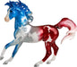 With his mane and tail blowing like a ­flag in the wind, Anthem is a richly hued decorator model that pays tribute to Americas national anthem, The Star-Spangled Banner. His pinto coat takes on the familiar hues of red, white, and blue.