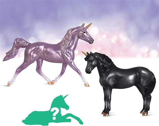 Hidden within the castle walls is a new unicorn foal waiting to be discovered. The set comes complete with a mare, a stallion, and a foal, of course! The Enchanted Forest family is sure to delight and charm you!
