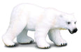 Polar bear fur consists of a layer of dense underfur and an outer layer of guard hairs, which appear white to tan but are actually transparent. This toy figurine measures: 11cm X 6cm. This true to life, scaled-down Polar Bear is perfect for use in diorama