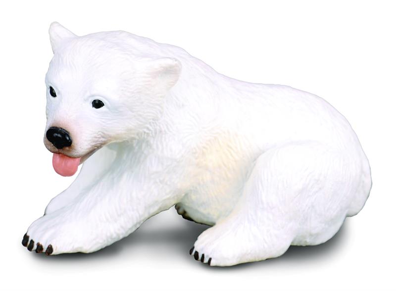 Polar bear fur consists of a layer of dense underfur and an outer layer of guard hairs, which appear white to tan but are actually transparent. This toy figurine measures: 	5.5cm X 3cm. This true to life, scaled-down Polar Bear is perfect for use in diora