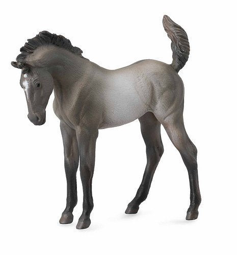 Silver, grey, dun, grulla mustang, wild or feral horse, baby horse toy figure