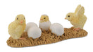 Baby Chickens on nesting straw toy figurine