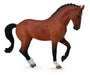 Brown Dressage Horse figurine performing a Passage, toy, figurine