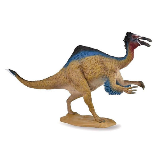 CollectA's replica of the Deinocheirus is detailed and lifelike down to its feathered hide and impressive, curving claws. Deinocheirus measures 11.2" L x 5.9" H making this quite a large dinosaur model, but one that can still be held comfortably by the ha