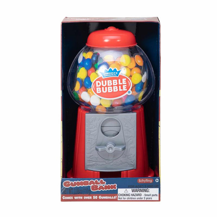 Double Bubble Gumball Bank - Classic Red Gumball Machine with 50+ Gumballs