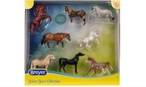 Our new Stablemates Deluxe Horse Collection is the perfect starter herd for horse lovers! This collection includes eight beautiful horses in a variety of breeds, colors, and patterns.