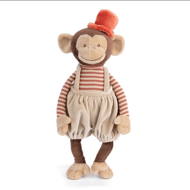 Bukowski Bears Winston Monkey Plush Orange Top Hat Striped Shirt Tan Overalls 12 Inch Premium Soft Toy