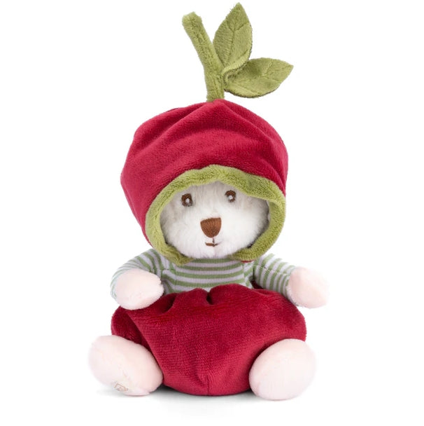 Bukowski Bears Ziggy Cherry Plush Red Fruit Costume Removable Stem Hood Striped Shirt 6 Inch Premium Soft Toy