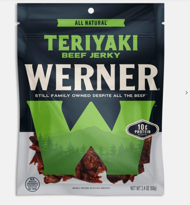 Werner 2.4 oz. All Natural Teriyaki Beef Jerky