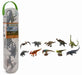 CollectA Box of Mini Dinosaurs 1 - 10 Piece Set of Mini Dinosaur Toy Figures #A1101  This set of 10 Mini Dinosaurs in a clear carry case from CollectA includes 1 of each of the following dinosaurs: Baryonyx, Mosasaurus, Pachycephalosaurus, Parasaurolophus