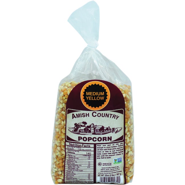 Amish Country Popcorn Medium Yellow Popcorn Kernels – 2 lb Bag