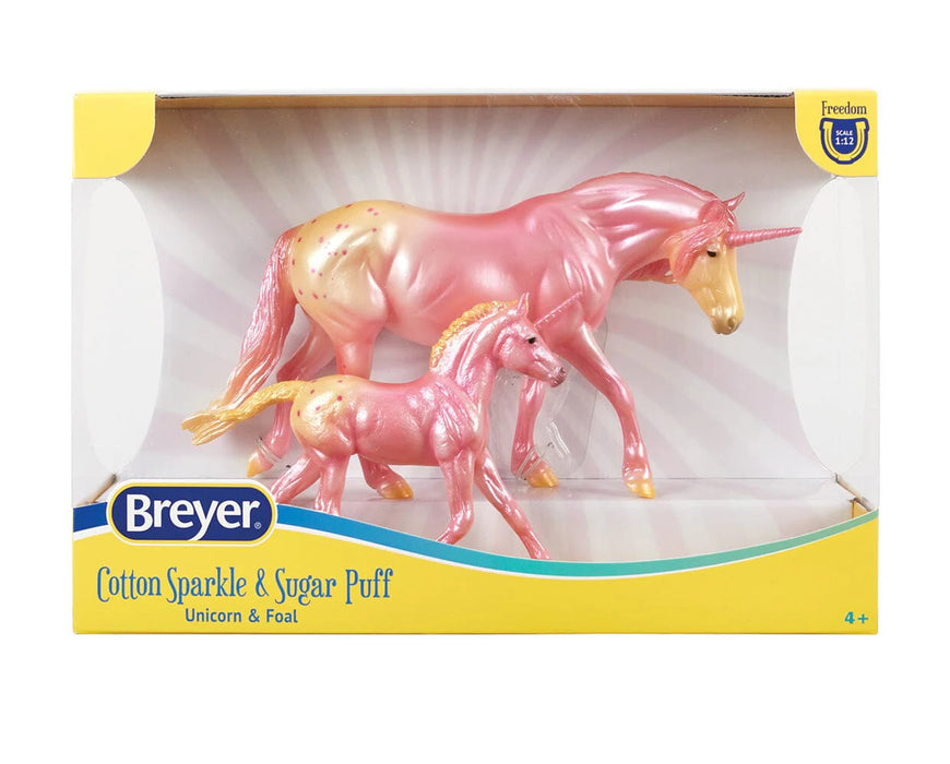 Breyer Freedom Series Candy Delights Unicorn Pink Mare & Foal Set #10613 - Magical Fantasy Horse Models