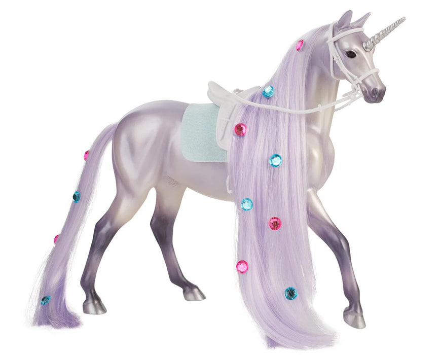 Breyer Freedom Series Twila & Moonstone Unicorn Rider & Horse Set with Brushable Hair - Fantasy Play Set