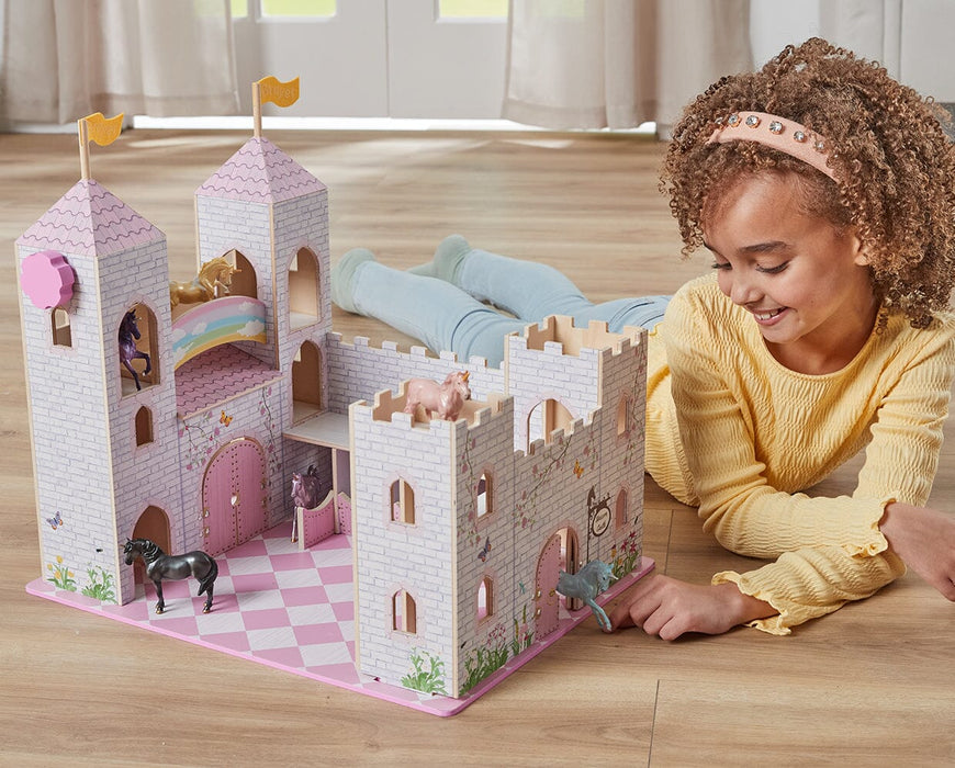 Breyer Stablemates Wooden Castle Playset #10665 - Fantasy Horse Stable with Accessories