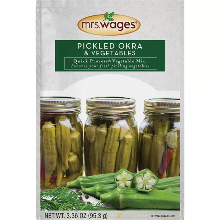 Mrs. Wages Pickled Okra Mix - Home Canning Seasoning for Spicy Pickled Okra