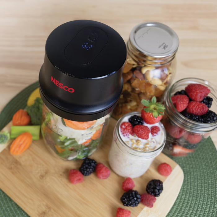 Nesco 2-in-1 Mason Jar Vacuum Sealer - Preserve Food Freshness in Canning Jars