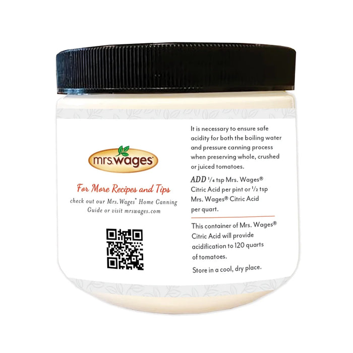 Mrs. Wages Citric Acid Powder 12 oz for Home Canning