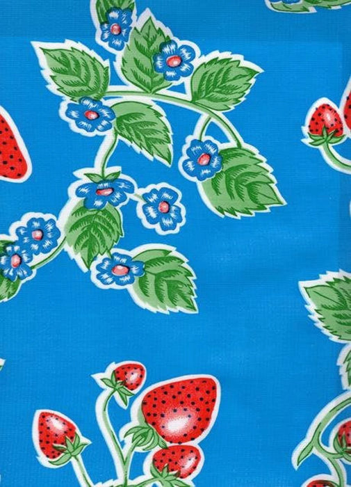 Forever Summer on Royal Blue Oilcloth Fabric by the Yard - 47.5" Wide