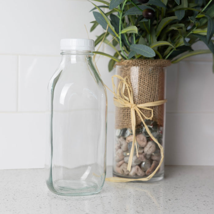 Fox Run Glass Milk Bottle, 32 Ounce